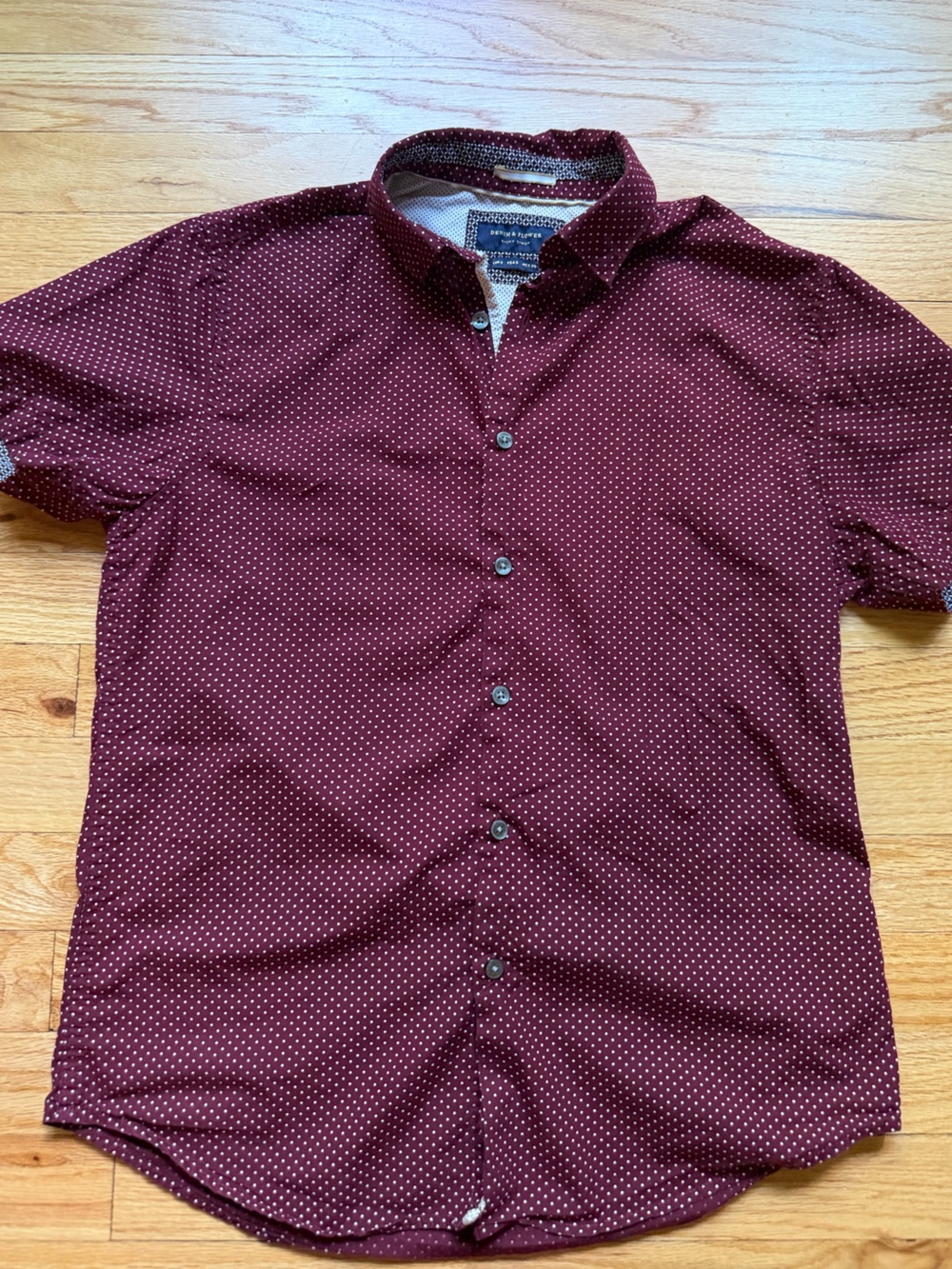 Denim & Flowers Ricky Men's Maroon button down